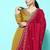 Women yellow floral embroidered regular sequinned kurta with palazzos & with dupatta