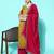 Women yellow floral embroidered regular sequinned kurta with palazzos & with dupatta