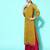 Women yellow floral embroidered regular sequinned kurta with palazzos & with dupatta
