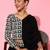 Women black floral embroidered regular sequinned top with skirt