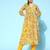 Women floral printed pleated sequinned kurta with trousers