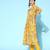 Women floral printed pleated sequinned kurta with trousers