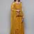 Women mustard yellow & golden embroidered pleated kurti with palazzos & dupatta
