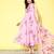 Women floral printed pleated gotta patti kurta with trousers