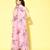 Women floral printed pleated gotta patti kurta with trousers