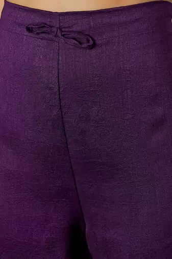 V-neck pleated sequinned a-line kurta with trousers & dupatta