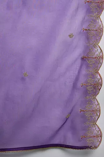 Women ethnic motifs embroidered panelled kurta with palazzos & with dupatta