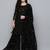Women black sequin embroidered kurti with sharara & dupatta