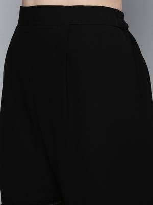 Women black sequin embroidered kurti with sharara & dupatta 3