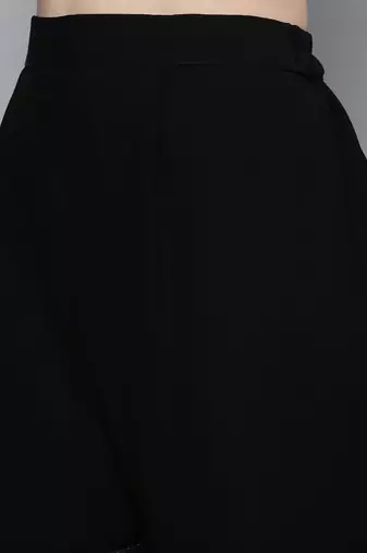 Women black sequin embroidered kurti with sharara & dupatta