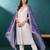 Zari v-neck straight kurta with trousers with dupatta