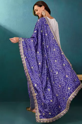 Zari v-neck straight kurta with trousers with dupatta