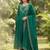 Women ethnic motifs embroidered pleated thread work kurta with trousers & with dupatta