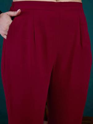 Women ethnic motifs embroidered anarkali kurta with trousers & dupatta 3