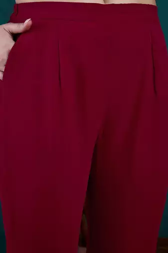 Women ethnic motifs embroidered anarkali kurta with trousers & dupatta