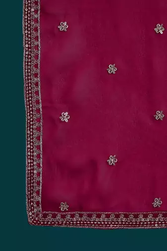 Women ethnic motifs embroidered anarkali kurta with trousers & dupatta