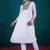 Floral embroidered v-neck georgette a-line kurta with trousers & dupatta
