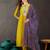 Floral embroidered zari straight kurta with trousers and dupatta