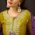 Floral embroidered zari straight kurta with trousers and dupatta