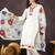 Women floral embroidered regular thread work kurta with trousers & dupatta