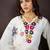 Women floral embroidered regular thread work kurta with trousers & dupatta