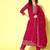 Floral embroidered regular sequinned anarkali kurta with trousers & dupatta