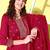Floral embroidered regular sequinned anarkali kurta with trousers & dupatta