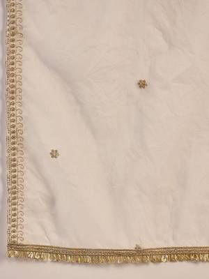 Women floral embroidered regular sequinned kurta with trousers & dupatta 4