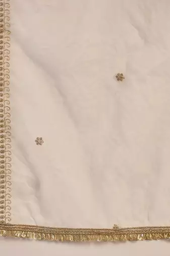 Women floral embroidered regular sequinned kurta with trousers & dupatta
