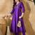 Women solid embroidered a-line kurta with trousers