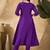 Women solid embroidered a-line kurta with trousers