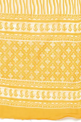 Women yellow ethnic motifs printed panelled pure cotton kurta with trousers & with dupatta