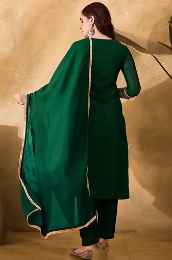 Women ethnic motifs embroidered kurta with trousers & dupatta
