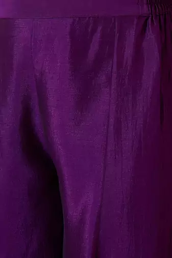Women ethnic motifs embroidered regular thread work kurta with palazzos & with dupatta
