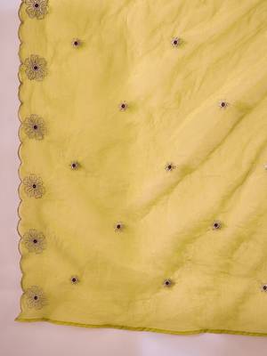 Women ethnic motifs embroidered regular thread work kurta with palazzos & with dupatta 4