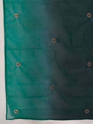 Women ethnic motifs embroidered panelled thread work kurta with trousers & with dupatta 4