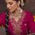 Floral embroidered sequinned  straight v-neck kurta with palazzo and dupatta