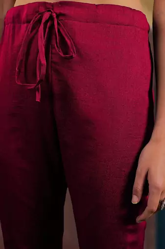 Floral embroidered sequinned  straight v-neck kurta with palazzo and dupatta