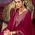 Floral zari embroidered v-neck anarkali kurta with trousers and dupatta