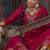 Floral zari embroidered v-neck anarkali kurta with trousers and dupatta