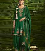 Floral embroidered sequinned anarkali kurta with salwar and dupatta