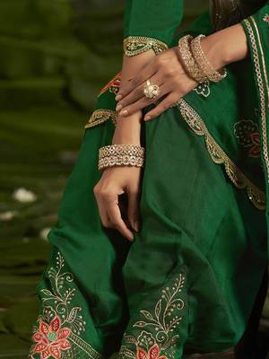 Floral embroidered sequinned anarkali kurta with salwar and dupatta 4