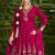 Floral embroidered sequinned anarkali kurti with salwar and dupatta