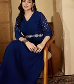 Zari sequence thread embroidered ethnic dress