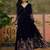 Embroidered v-neck fit & flare ethnic dresses