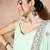 Zari sequence embroidered bordered a-line ethnic dress with dupatta