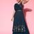 Women embroidered a-line draped flared gown ethnic dress