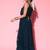 Women embroidered a-line draped flared gown ethnic dress