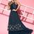 Women embroidered a-line draped flared gown ethnic dress