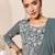 Sequence embroidered draped a-line gown ethnic dress